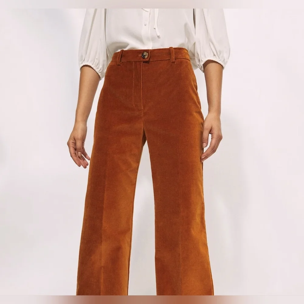 ARITZIA Wilfred Francesca Velvet Pants Fit Flare Hemmed/Altered Sz 2 Inseam 27.5 - Picture 1 of 10